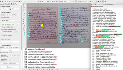 Obr. 6 Segmentacia textu- transkripcia v editore Transkribus a vysledok automatickej transkripcie.png